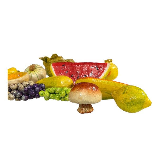 Vintage 14 Mexican Paper Mache Fruits Vegetables Folk Art - Picture 3 of 10